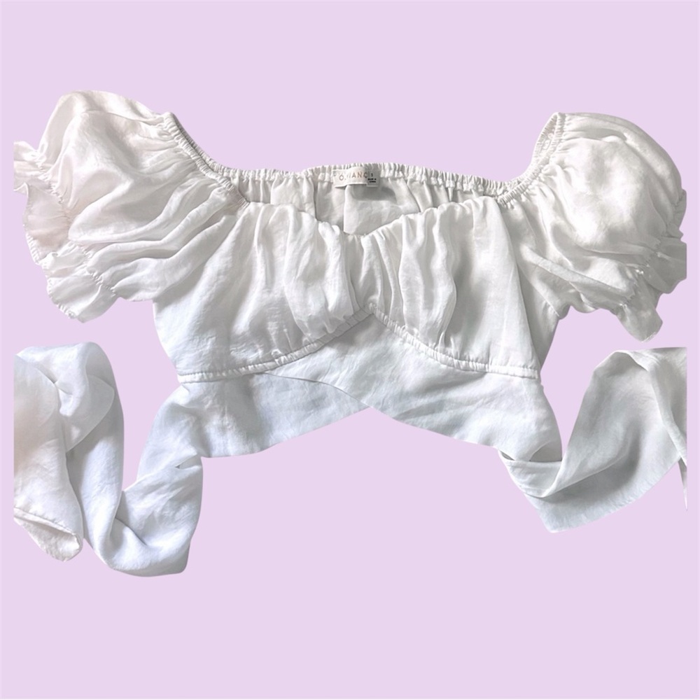 White milkmaid crop top